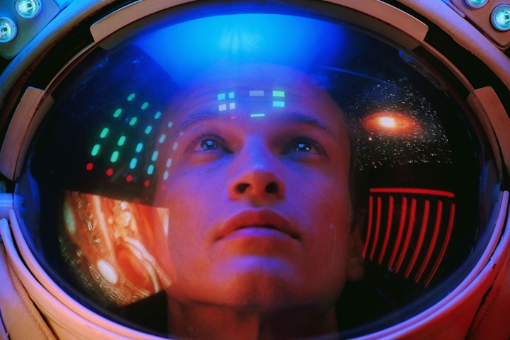 Astronaut helmet reflections