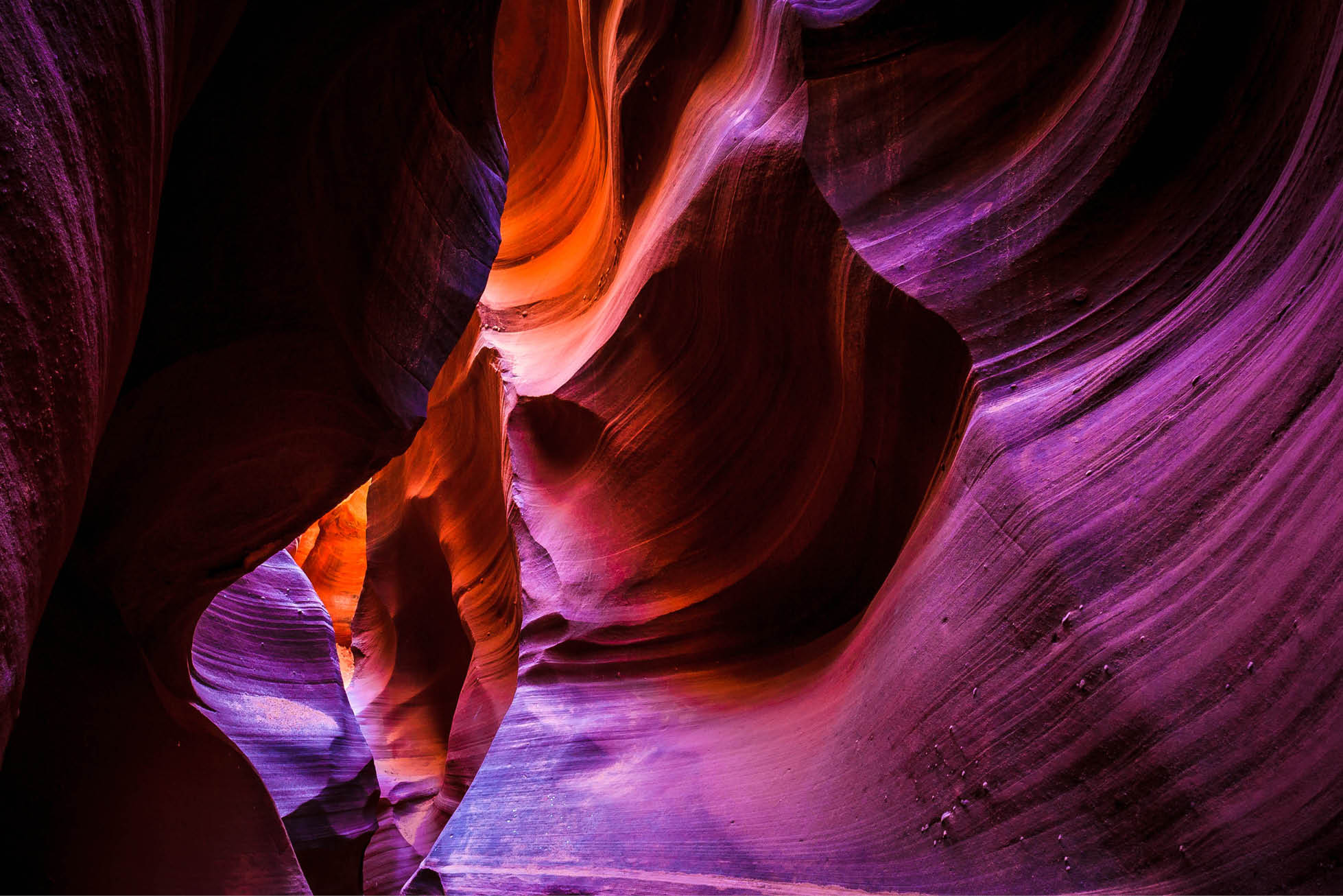 light on rock strata