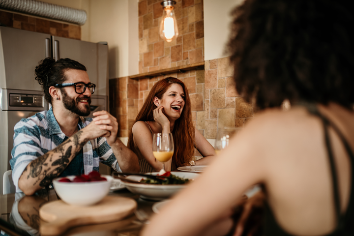 almoço com os amigos