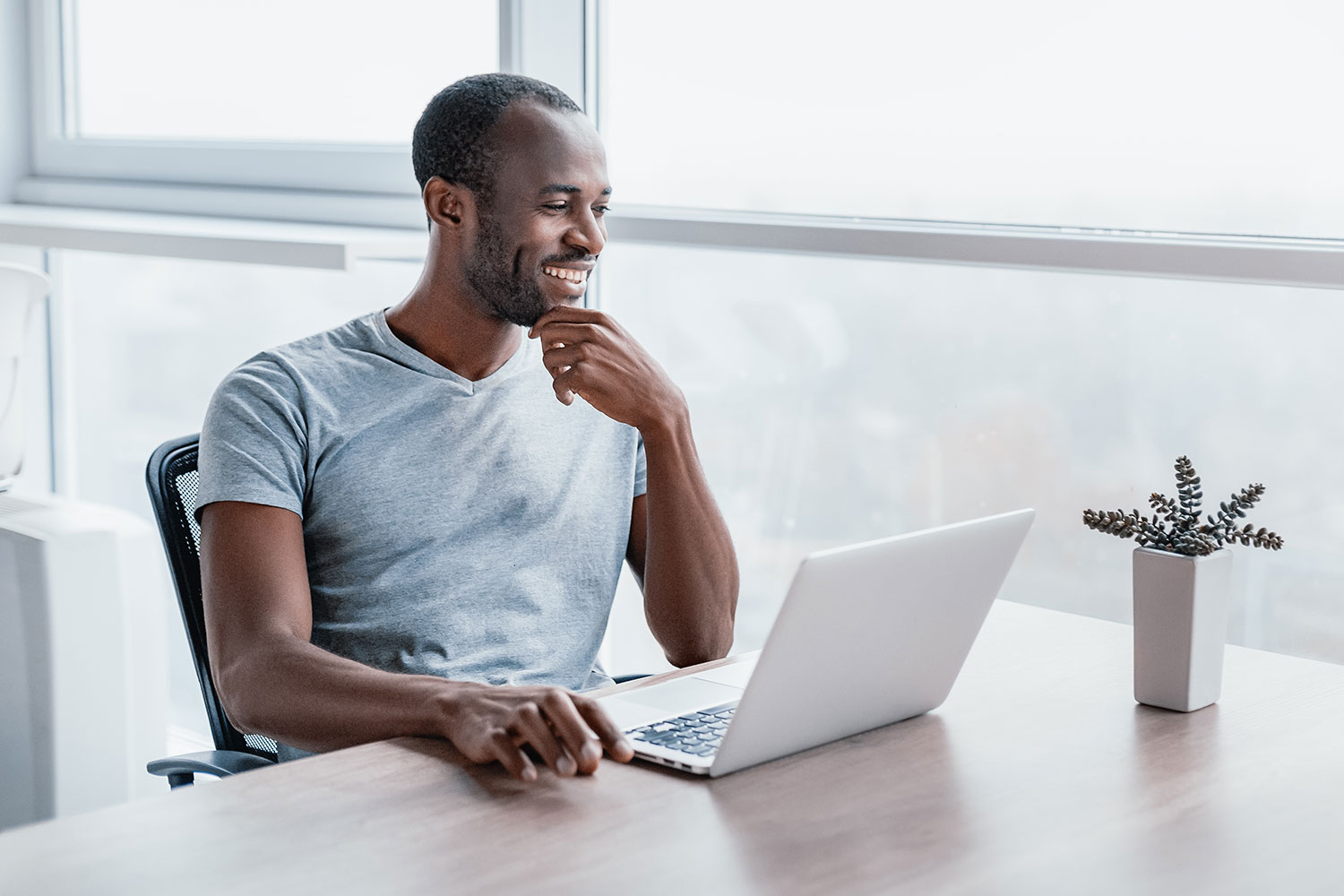 Man looking at laptop
